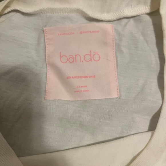 ban.do White T-Shirt with Pink Label - Picture 4 of 5